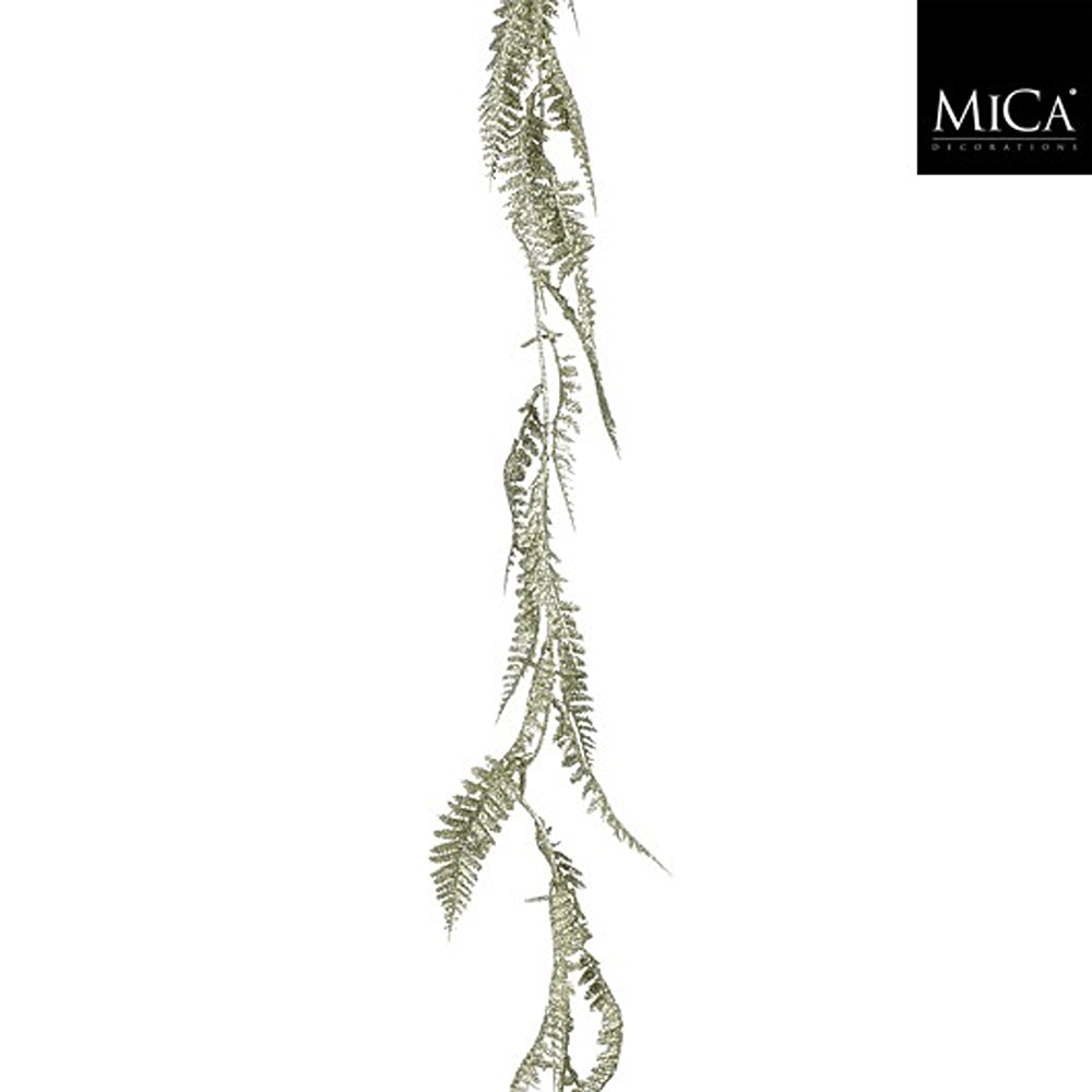 Christmas Green Glitter Leaf Garland | 180 cm, Shimmer Finish