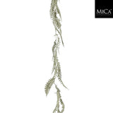 Christmas Green Glitter Leaf Garland | 180 cm, Shimmer Finish