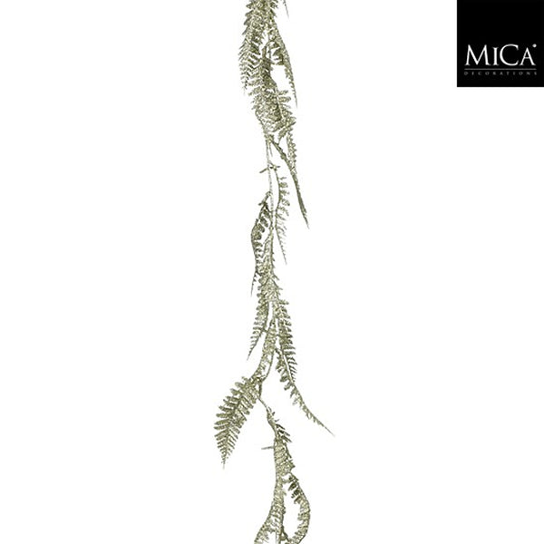 Christmas Green Glitter Leaf Garland | 180 cm, Shimmer Finish