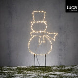 Christmas Snowman LED Garden Stake Warm White | W 30 x H 68 cm, Twin Stakes