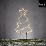 Christmas Warm White LED Silhouette Tree Stake | W 28 x H 69 cm, Plug-in
