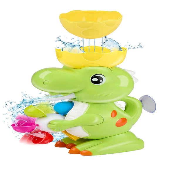 Eddy Toys Water Wheel Dinosaur | Green with Orange Spots