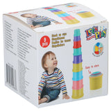 Lets Play Stack-Up Measuring Cups | 9pcs Vibrant Plastic