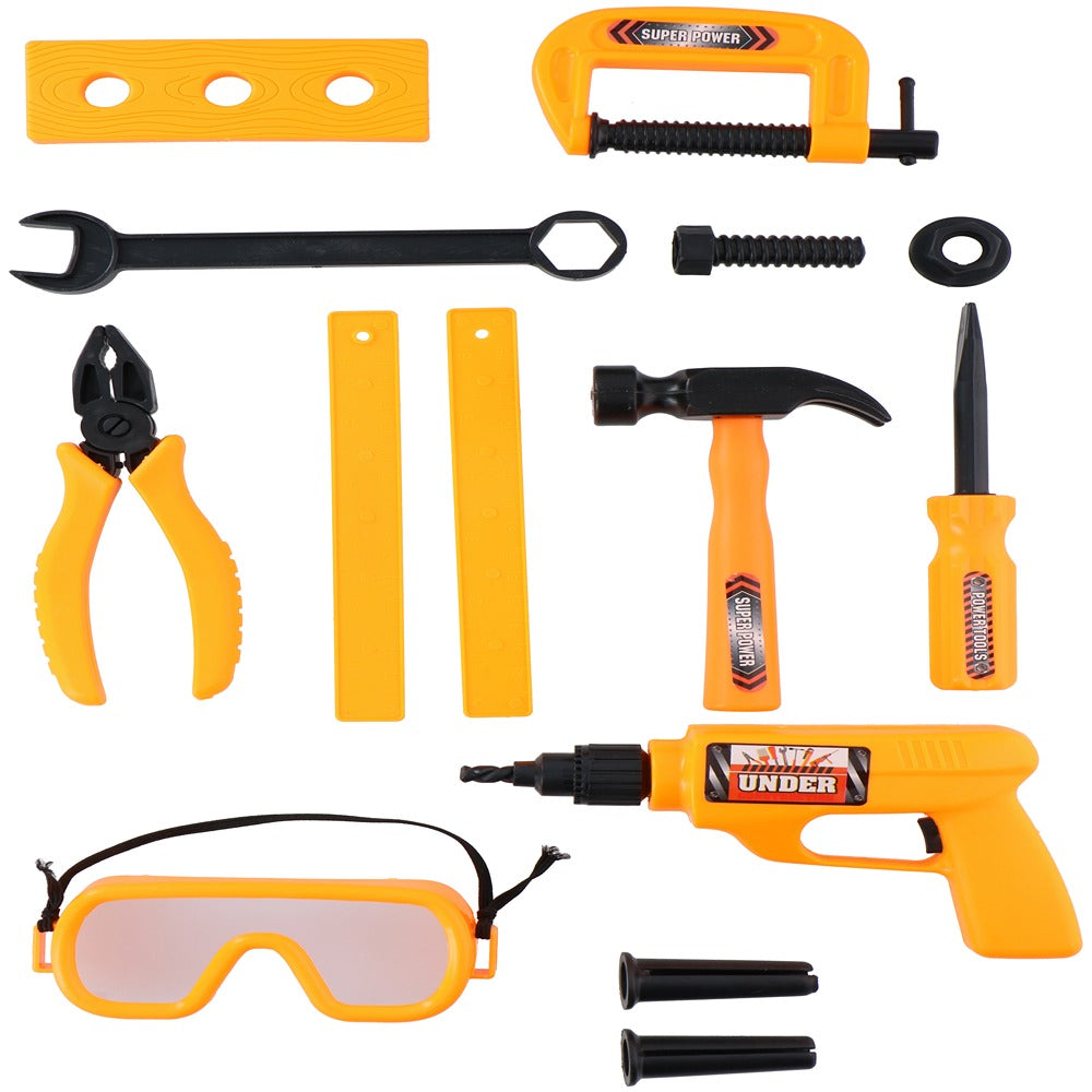 Eddy Toys Children's 13pc Tool Set | Bright Orange & Black