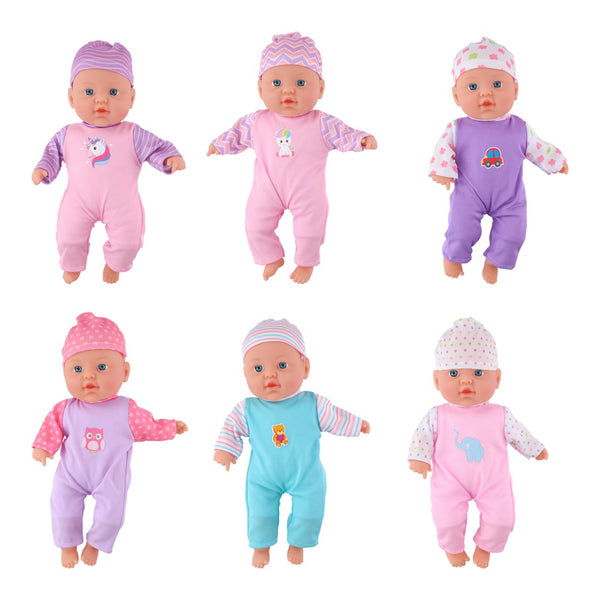 Toy Hub Assorted Pastel Baby Doll | 31cm, Matching Hat and Romper