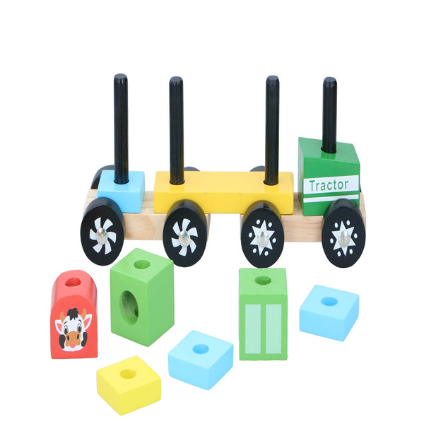Marionette Wooden Stackable Train Set | Animal Motifs