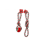 Christmas Rope Dog Tug Toy with Ball and Knot | 29 cm, Assorted Colours