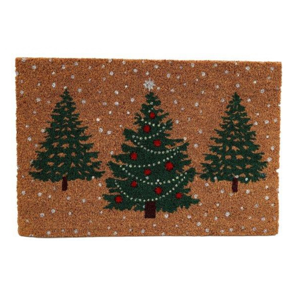 Christmas Tree Motif Doormat | 60 x 40, Textured Scraper, Low-Profile