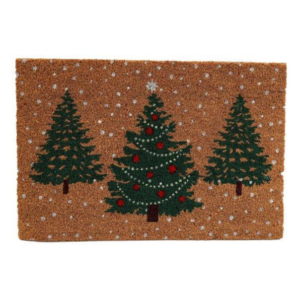 Christmas Tree Motif Doormat | 60 x 40, Textured Scraper, Low-Profile