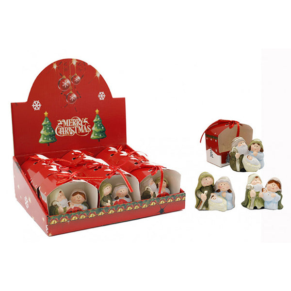 Christmas Nativity Scene Figurine | 5 x 8cm, Assorted Designs, Red Gift Sleeve