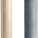 Silver Two-Tone Faux Fur Long Hot Water Bottle | 72cm, Pom-Pom Tie