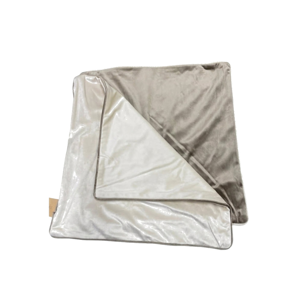 2pk Velvet Cushion Covers Taupe/Cream 45cm | Soft & Luxurious