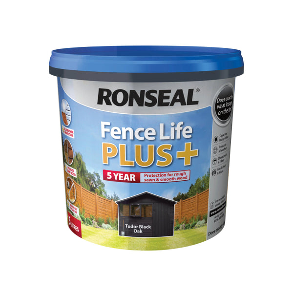 Ronseal Fence Life Plus Tudor Black Oak Exterior Wood Treatment | 5L