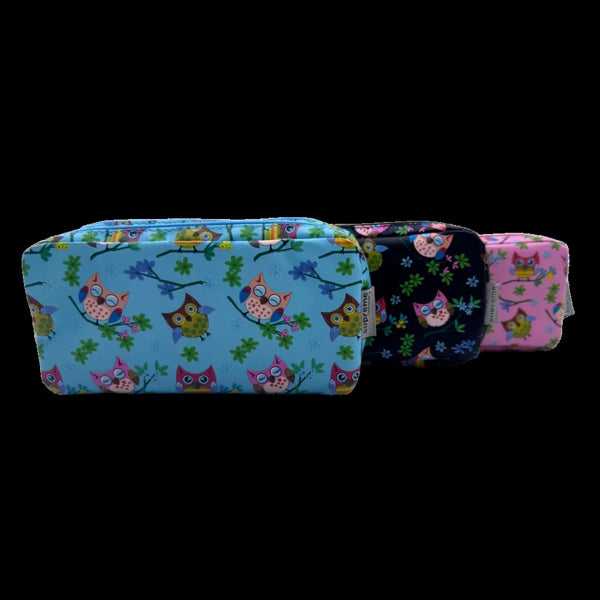 Supreme Double Pencil Case Owl | Assorted Designs| Durable Fabric and Versatile Use