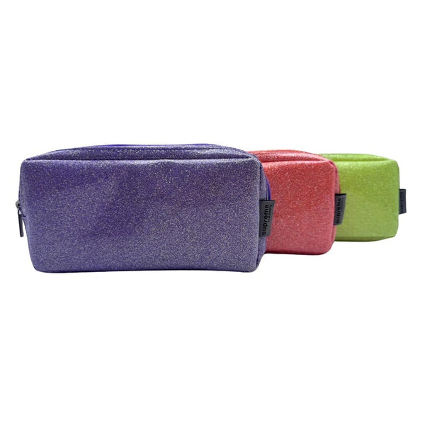 Supreme Double Pencil Case - Bright Assorted - Purple, Red, Green