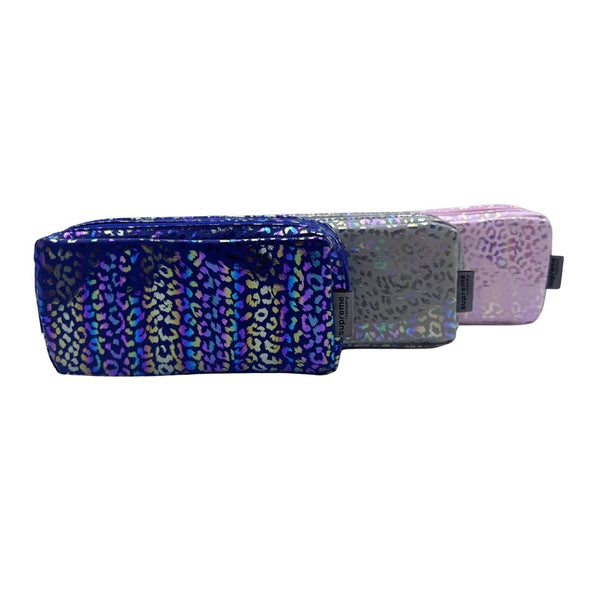 Supreme Holographic Leopard Print Double Pencil Case | Durable Material