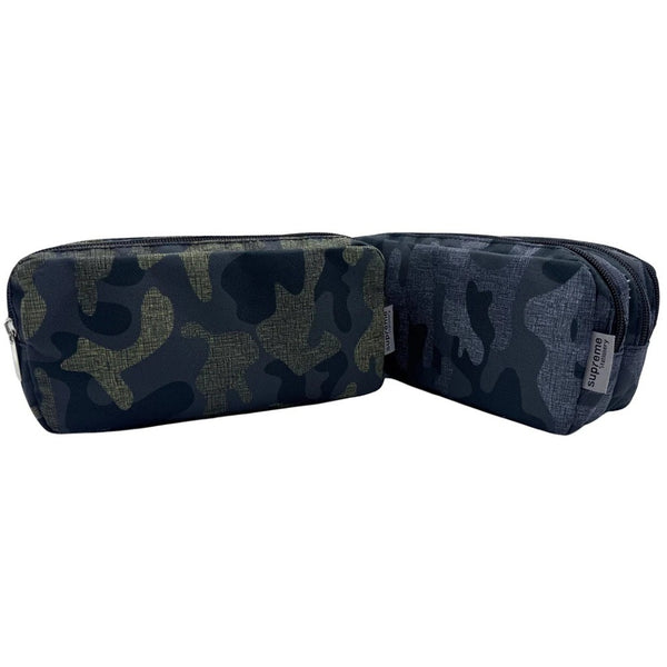 Supreme Double Pencil Case | Dark Camo | High-Quality Fabric | Compact Size