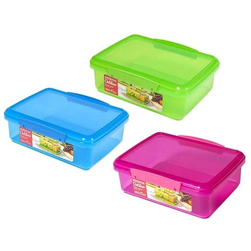 Sistema Vibrant Rectangular Lunch Box | 2L High-Quality Plastic