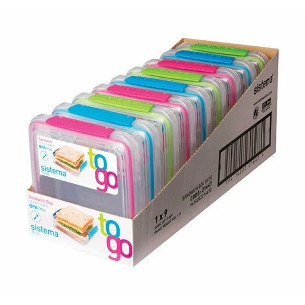 Sistema To Go Sandwich Lunch Box | BPA-Free Plastic | Compact & Portable