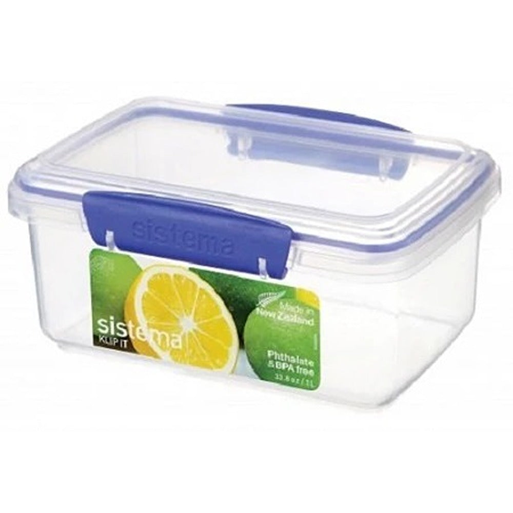 Sistema Rectangular Lunch Box | BPA-Free Plastic, Clip-Lock, 1L Capacity