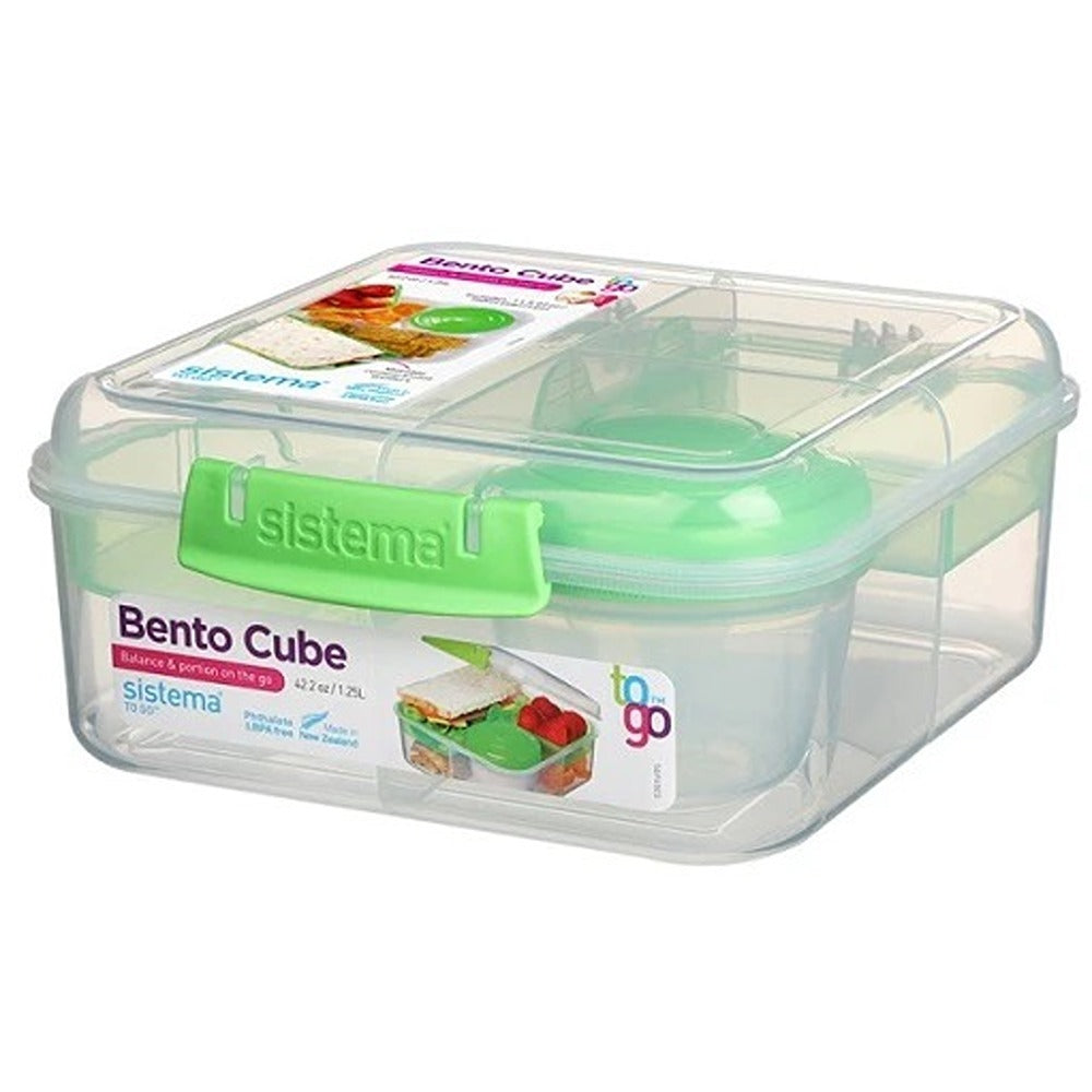 Sistema Multi-Compartment Cube Bento Box | 1.25L BPA-Free Plastic
