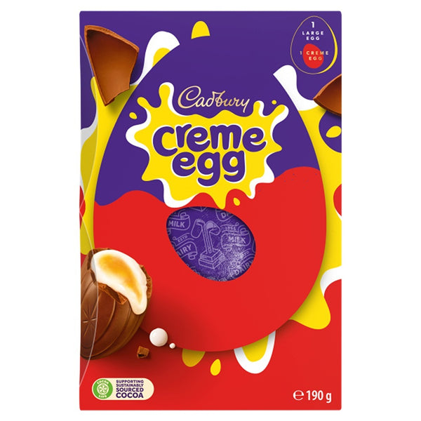 Cadbury's Creme Egg Hollow Milk Chocolate Easter Egg | 190g, Fondant Centre