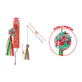 Christmas Festive Sparkle Pompom Cat Teaser Wand | 27 cm, Assorted Colours