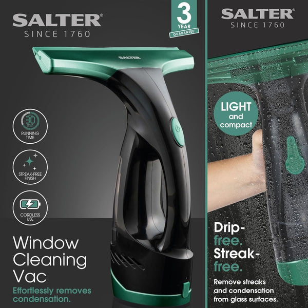 Salter Cordless Window Cleaning Vac | Integrated Water Tank