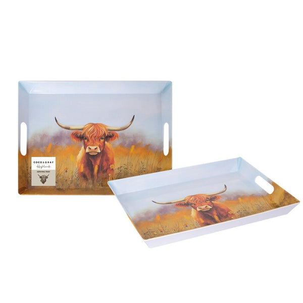 Coco & Gray Highland Cow Melamine Serving Tray | 38cm