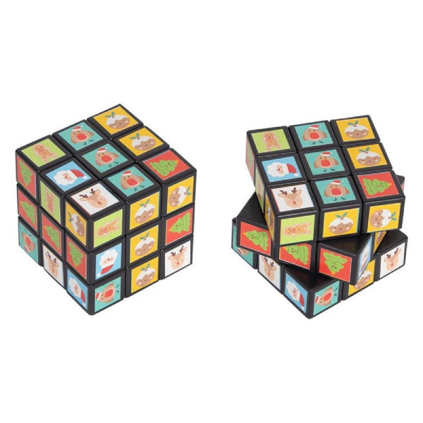 Christmas Magic Cube Puzzle | 3 x 3, Festive Illustrations, Multicolour Tiles
