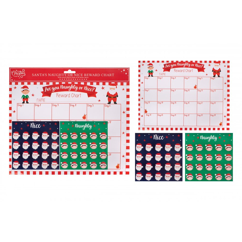 Christmas Santa's Naughty or Nice Behaviour Chart | 31-Day, Assorted Colours