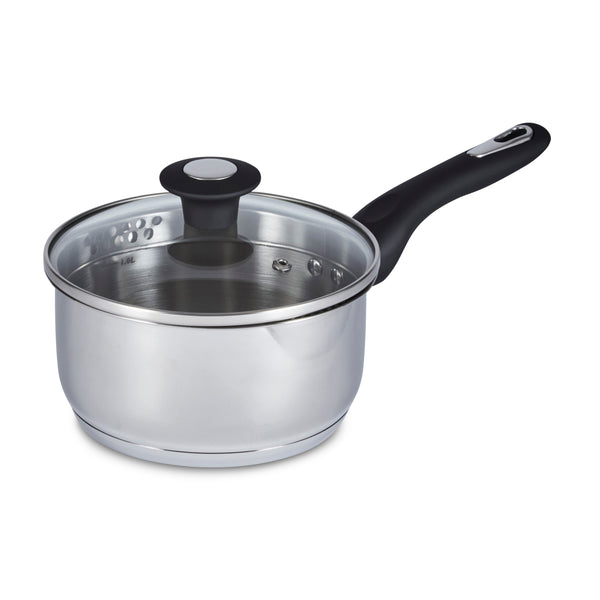 Simply Home Stainless Steel Saucepan with Draining Lid | 16cm