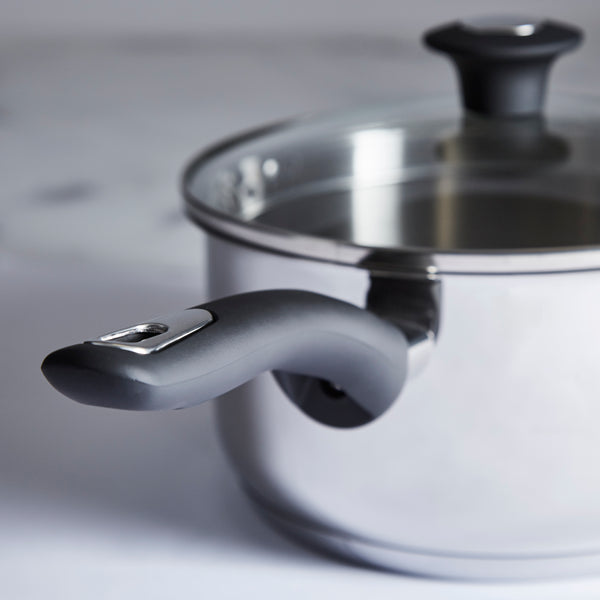 Simply Home Stainless Steel Saucepan with Draining Lid | 16cm