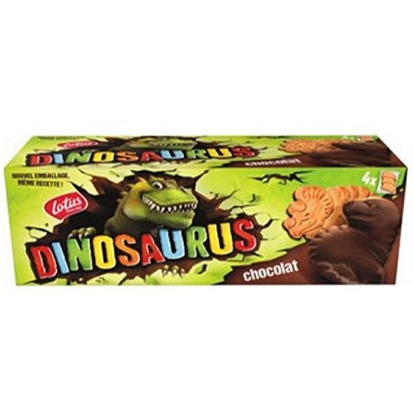 Lotus Dinosaurus Chocolate Cereal Biscuits | Pack of 4, 175 g