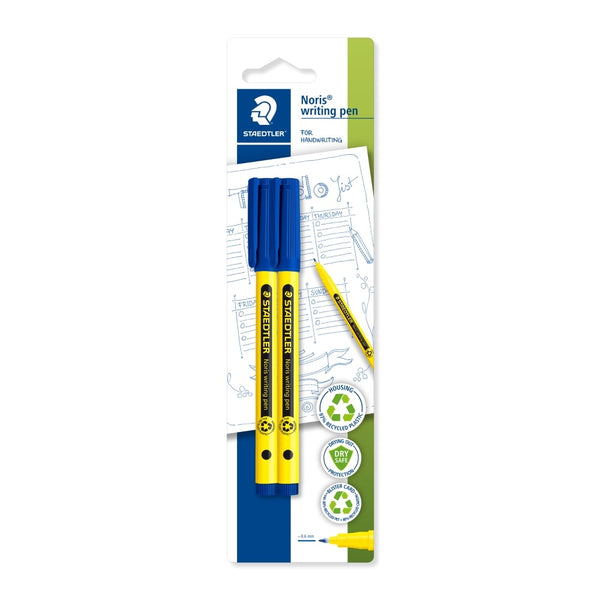Staedtler Noris Blue Handwriting Pen - Pack of 2, 0.6 mm Tip
