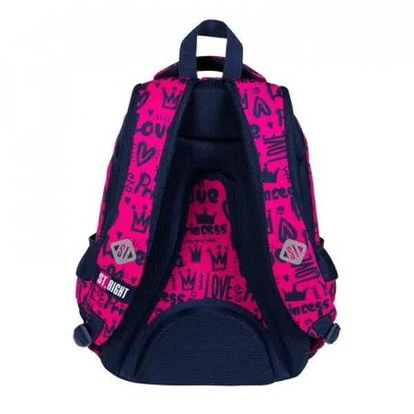 St. Right Vibrant Pink Backpack 17" Love | Multiple Compartments and Padded Shoulder Straps