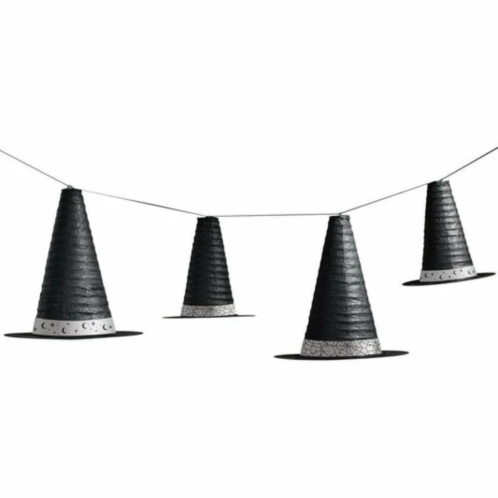 Fang-Tastic Black Witch Hat Hanging Decorations | 4pk
