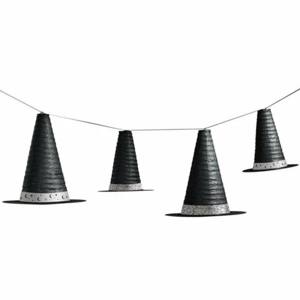 Fang-Tastic Black Witch Hat Hanging Decorations | 4pk