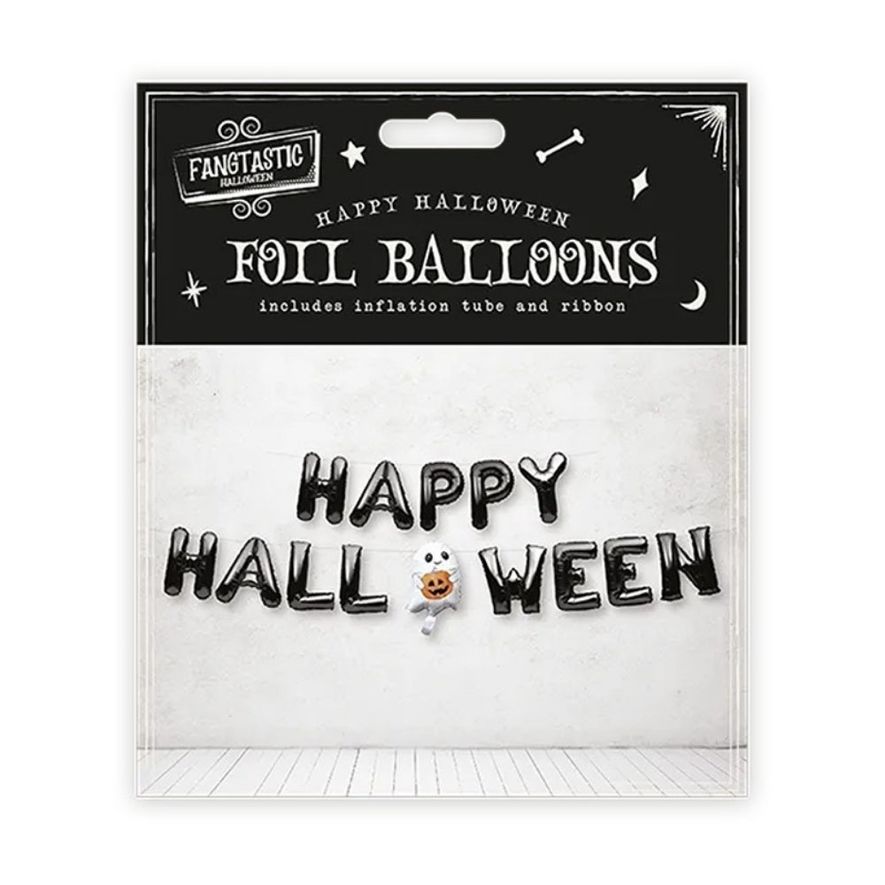 Fang-Tastic Happy Halloween Foil Balloons | Durable & Reusable