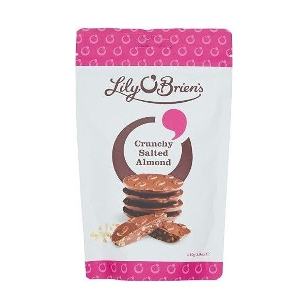 Lily O'Briens Crunchy Salted Almond Chocolate Pouch - 110g
