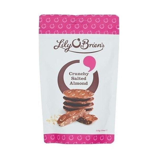 Lily O'Briens Crunchy Salted Almond Chocolate Pouch - 110g