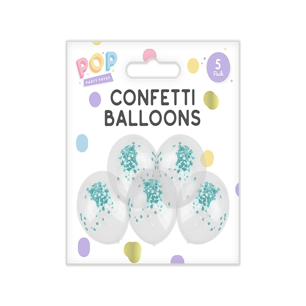 Pastel Confetti Party Balloons | Assorted Colours, Pack of 5