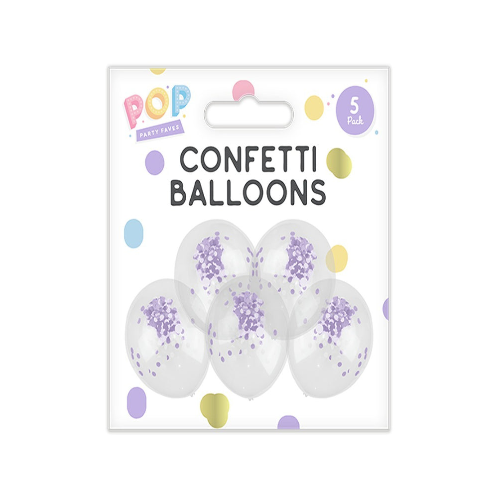 Pastel Confetti Party Balloons | Assorted Colours, Pack of 5