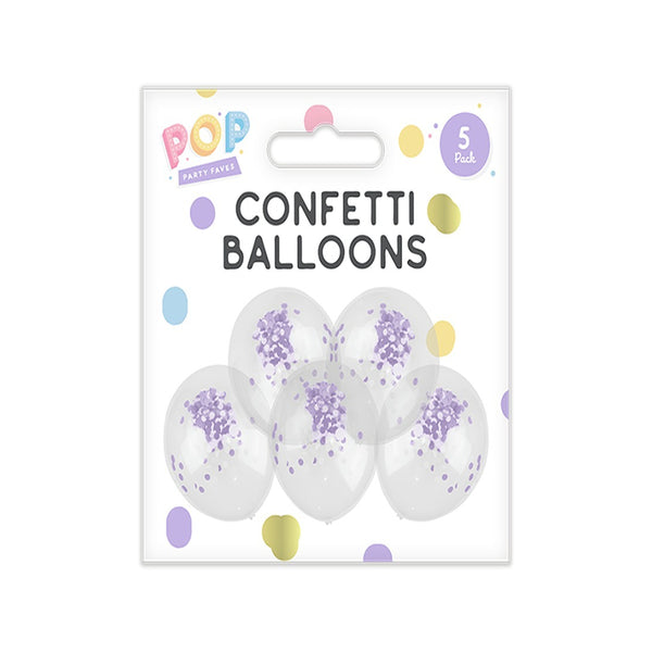 Pastel Confetti Party Balloons | Assorted Colours, Pack of 5