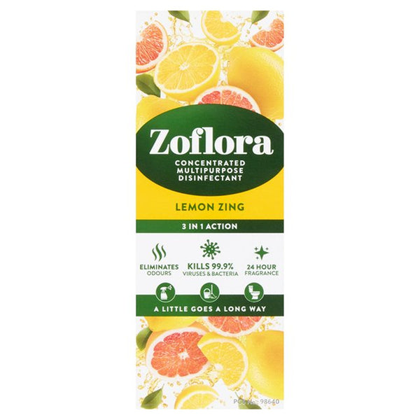 Zoflora Lemon Zing Concentrated Multipurpose Disinfectant | 24-Hour Fragrance