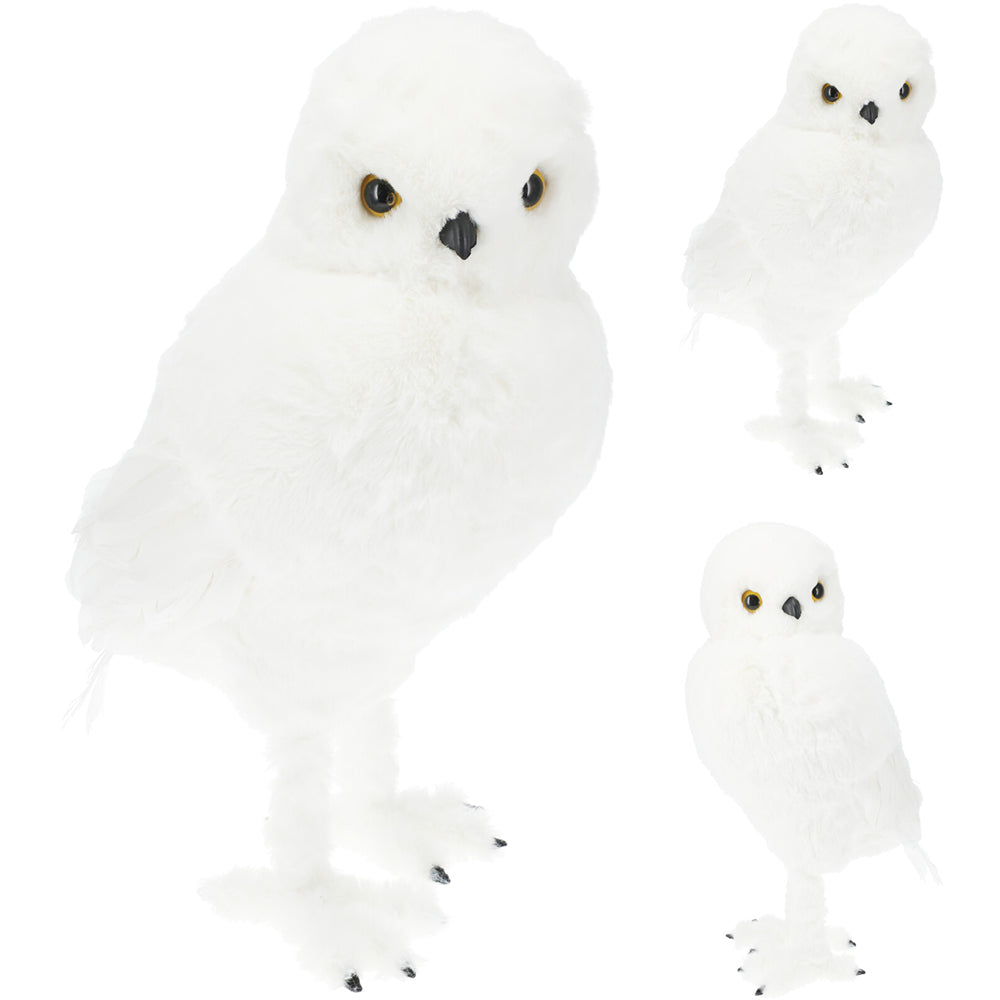 Christmas Snowy Owl Standing Ornament | White, 49 cm, 2 Assorted Designs