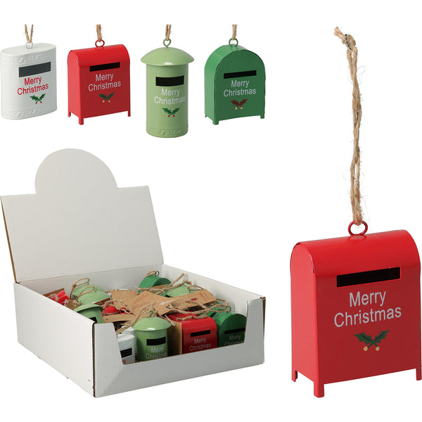 Christmas Mini Hanging Mailbox Ornament | Assorted Designs, Jute Loop