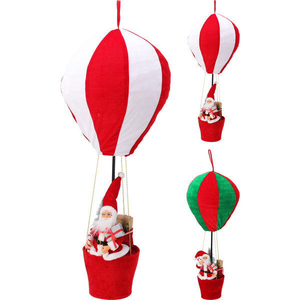 Christmas Santa Hot Air Balloon Hanging Ornament | Assorted Colours