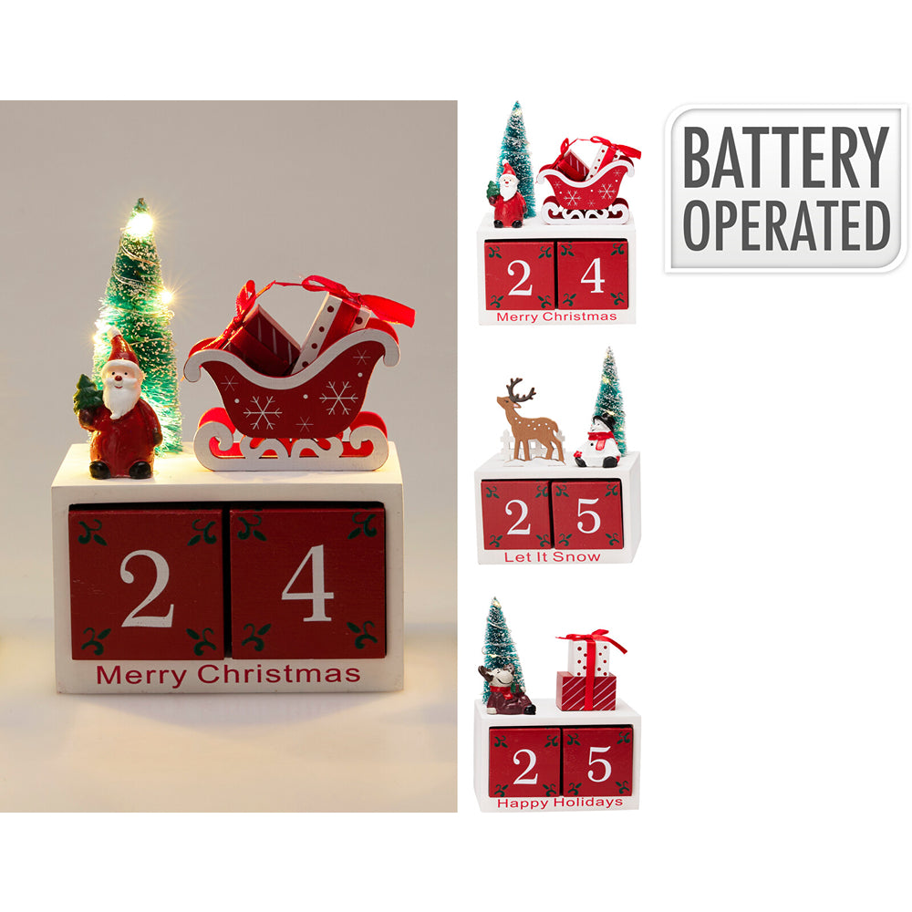 Christmas LED Tabletop Advent Calendar | Countdown Cubes, Battery-Operated