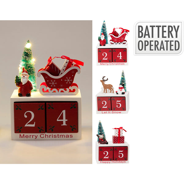 Christmas LED Tabletop Advent Calendar | Countdown Cubes, Battery-Operated